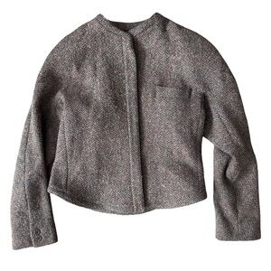 Harve Benard Women's Classic Gray Herringbone Blazer
